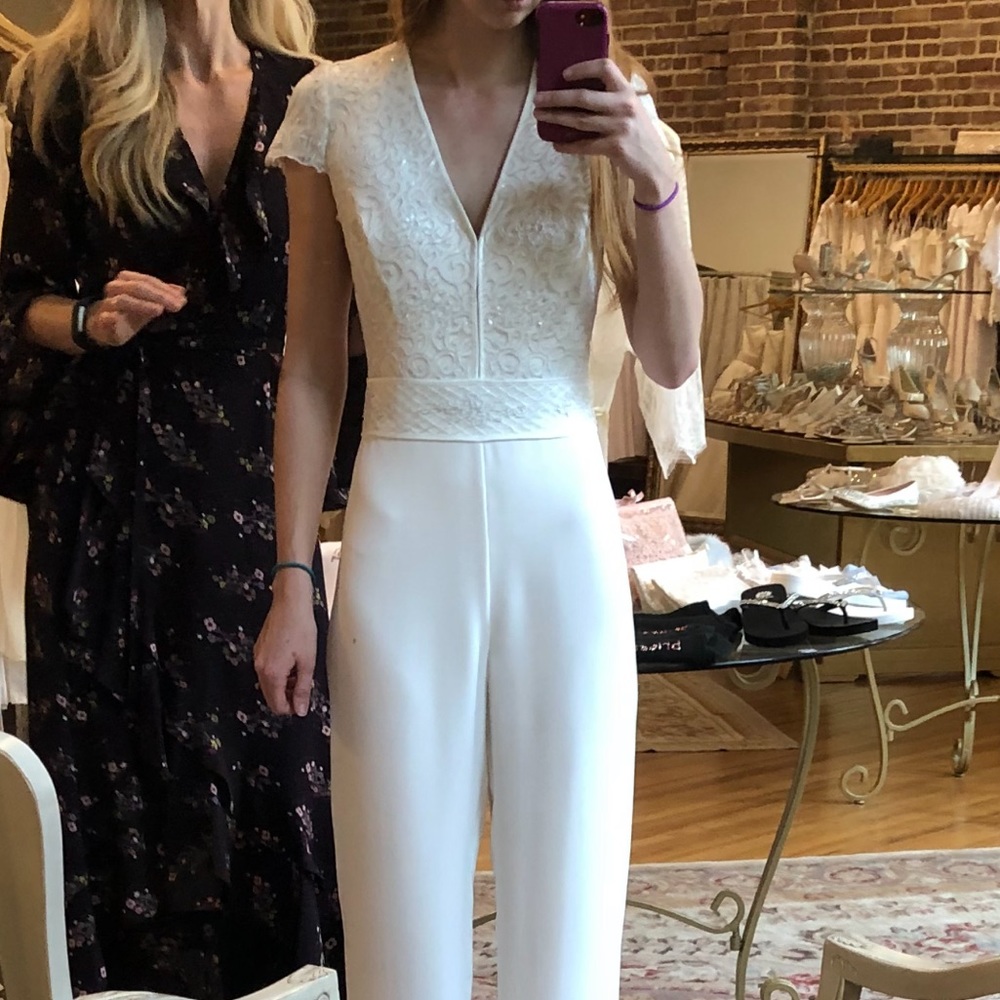 Tadashi Shoji Bridal Zeina Jumpsuit Size 4